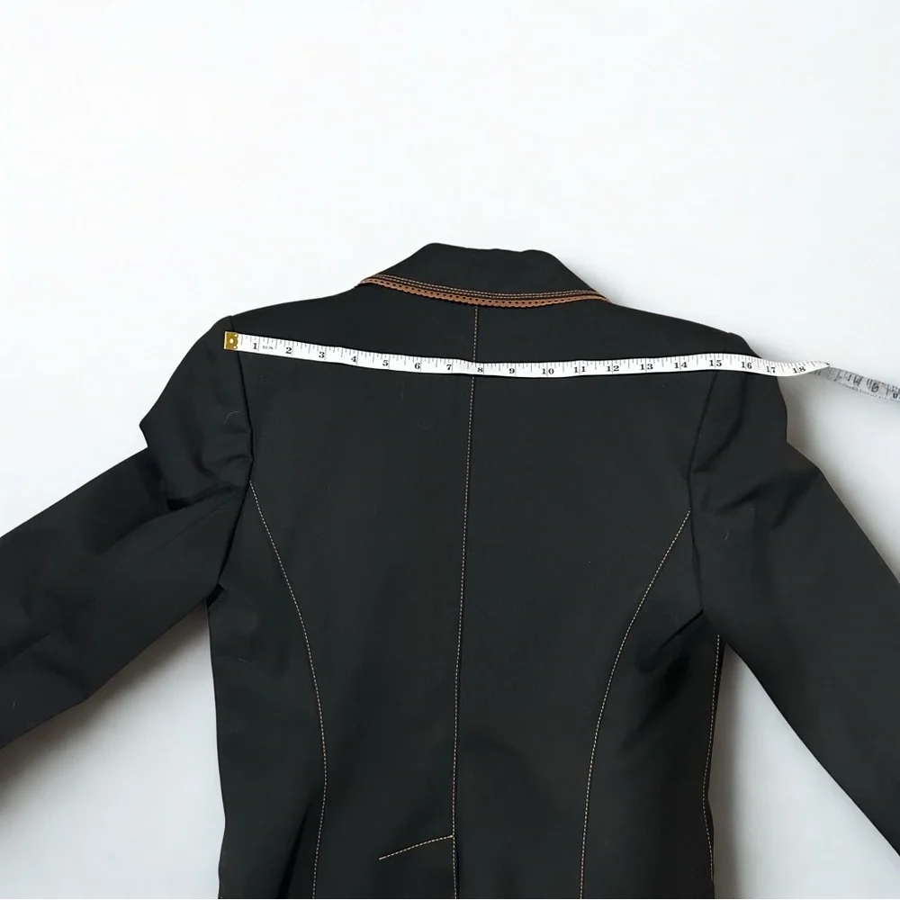 Vintage Tailored Black Blazer Size S Made in France French Chic Quiet Luxury EUC - Picture 7 of 10